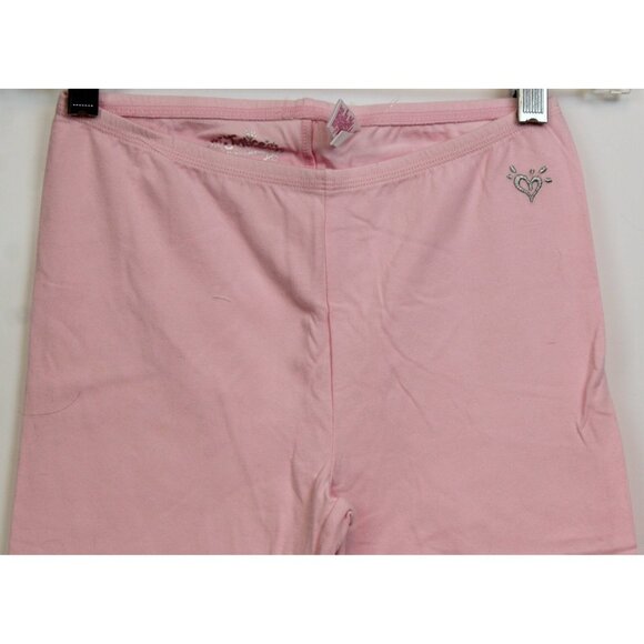 2010s Justice 2pc T-Shirt Leggings sz 10/12 Stripes Flowers Rhinestones Ruffles - Picture 9 of 12